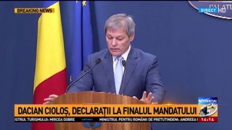 Cabinetul Cioloş este pe picior de plecare. Dacian Cioloș, ultimele declarații &icirc;n calitate de premier: &bdquo;Am scos la lumină lucruri ascunse&rdquo;