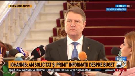 Iohannis, declaraţii după &icirc;nt&acirc;lnirea cu premierul Grindeanu