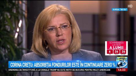 Corina Crețu: Absorbția fondurilor europene este &icirc;n continuare 0%