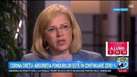 Corina Crețu: Absorbția fondurilor europene este în continuare 0%