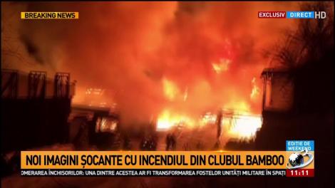 Noi imagini șocante din timpul incendiului din Bamboo. Patronul a mai fost implicat în trei incendii ale unor cubluri sau restaurante din Capitală