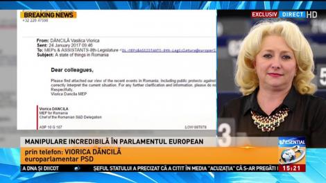 Viorica Dăncilă, despre manipularea din Parlamentul European