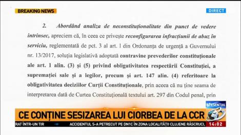 Sesizarea depusă de Ciorbea la CCR, lovitură pentru PSD