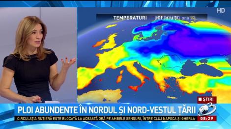 Iată cum va fi vremea: Ploi abundente &icirc;n nordul și nord-vestul țării, temperaturile cresc simțitor