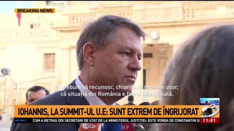 Iohannis, la Summit-ul U.E.: Sunt extrem de &icirc;ngrijorat