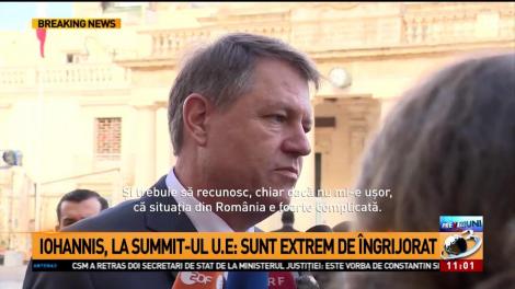 Iohannis, la Summit-ul U.E.: Sunt extrem de îngrijorat