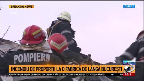 Incendiu de proporții la o fabrică din apropiere de București