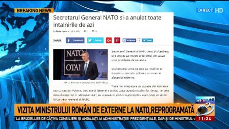 Vizita ministrului rom&acirc;n de externe la NATO, am&acirc;nată. Radu Tudor: Decizia nu are legătură cu situația din Rom&acirc;nia
