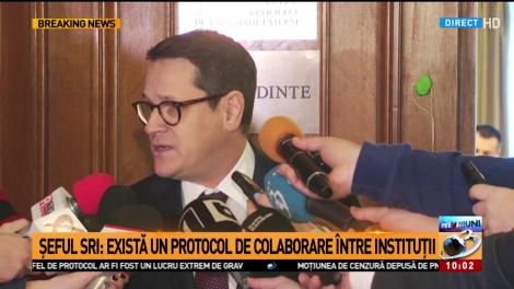 Directorul SRI, audiat &icirc;n scandalul sms-urilor trimise MAI: &bdquo;Colaborarea &icirc;ntre SRI și MAI se face pe bază de protocol&rdquo;