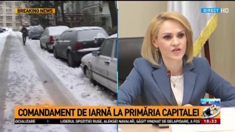 Comandament de iarnă la Primăria Capitalei. Gabriela Firea cere autorităților mai multă eficiență