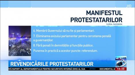 Care sunt revendicările protestatarilor din Piața Victoriei. Conținutul manifestului