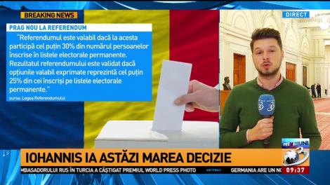 Iohannis decide azi data și întrebarea la referendum