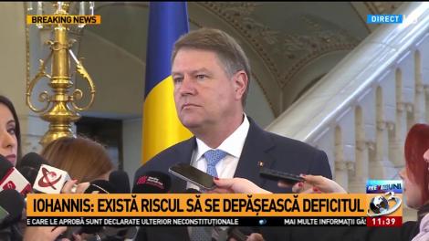 Klaus Iohannis, după întâlnirea cu premierul și ministrul de finanțe: Există riscul să se depășească deficitul