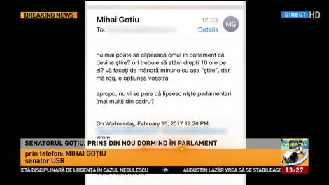 Uniunea Somoroșilor din România. Senatorul Mihai Goțiu, prins din nou dormind în Parlament