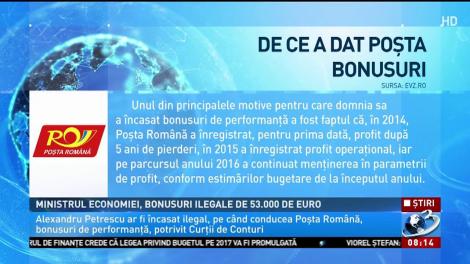 Ministrul Economiei, bonusuri ilegale de 53.000 de euro