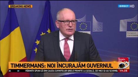 Sorin Grindeanu și Frans Timmermans, declarație comună de presă