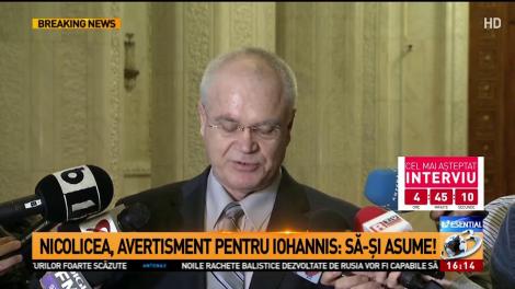 Eugen Nicolicea, avertisment pentru Iohannis: Să-şi asume!