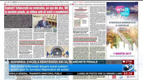 Guvernul Cioloş a reintrodus SRI-ul &icirc;n anchetele penale