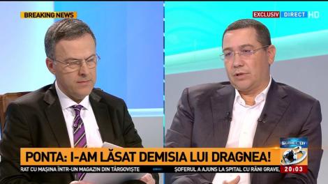 Ponta, despre gestul său spectaculos legat de demisie: Mi-am dat demisia în alb, aştept ca domnul Dragnea să ia decizia