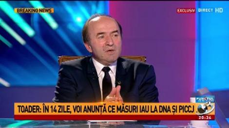 Toader: &Icirc;n 14 zile voi anunţa ce măsuri iau la DNA şi P&Icirc;CCJ