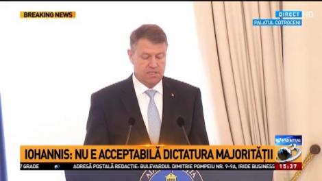 Klaus Iohannis: Avem nevoie de majorități care să nu comită abuzuri!