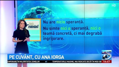 Pe cuvânt, cu Ana Iorga. De ce se scrie legat niciun/nicio