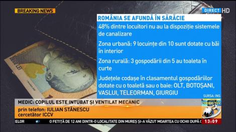 România, pericol de moarte: 48% dintre români nu au canalizare