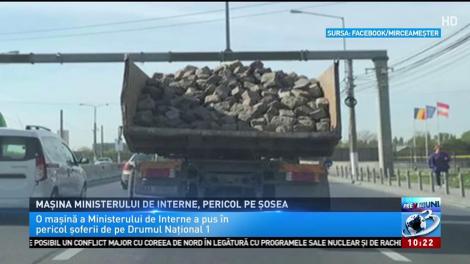 Mașina ministerului de interne, pericol pe șosea