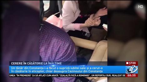 Surpriză uriașă pentru o tânără din Constanța! Iubitul a legat-o la ochi și a urcat-o în elicopter! Și ceea ce a urmat este emoționant!