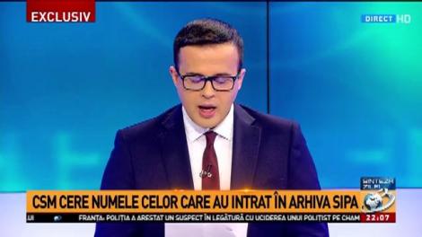 CSM cere numele celor care au intrat în arhiva SIPA