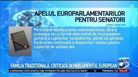 Familia tradițională, aspru criticată în Parlamentul European