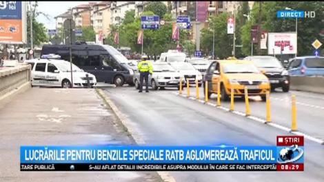 Lucrările pentru benzile speciale RATB aduc haos în trafic