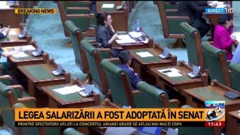 Legea salarizării a fost adoptată în Senat
