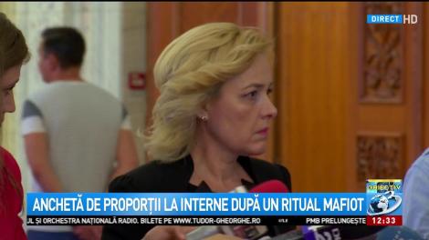 Carmen Dan, despre ancheta după un ritual mafiot în cadrul ministerului de interne