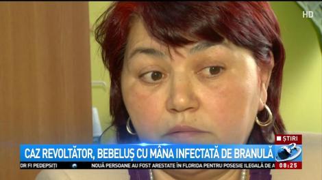 Caz revoltător, bebeluș cu mâna infectată de branulă