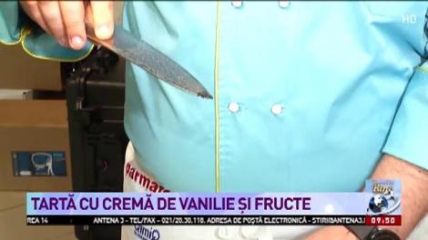 Tartă cu cremă de vanilie și fructe