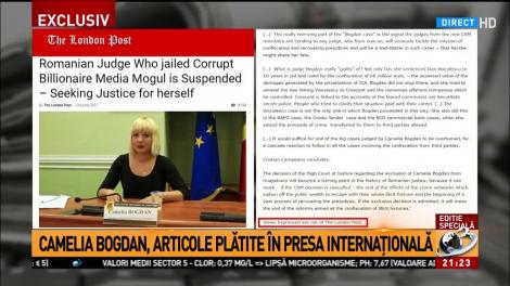 Camelia Bogdan, articole plătite &icirc;n presa internațională