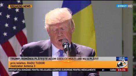 Radu Tudor: Iohannis a reușit să obțină de la Trump o afirmație care până azi nu a fost spusă de președintele american