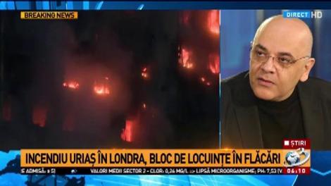Incendiu uriaș în Londra, bloc de locuințe în flăcări