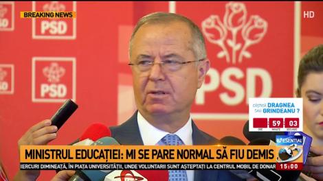 Ministrul Educației: Mi se pare normal să fiu demis