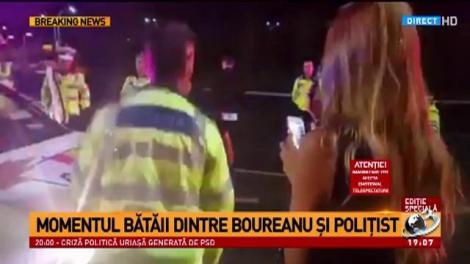 Imagini cu momentul bătăii dintre Boureanu şi poliţist