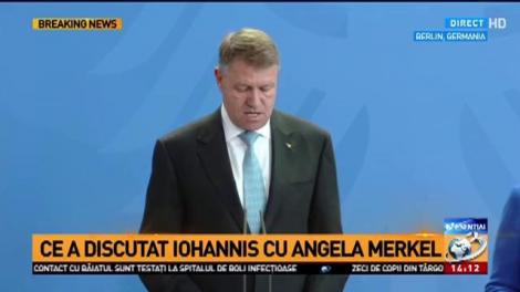 Preşedintele Klaus Iohannis, întâlnire oficială cu Angela Merkel