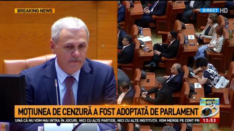 Rezultatul votului la moțiune a fost aplaudat