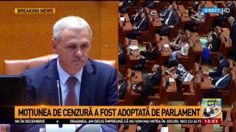 Rezultatul votului la moțiunea de cenzură, anunțat în plen