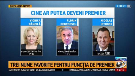 Care sunt cele 3 nume favorite pentru funcția de premier