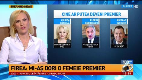 Gabriela Firea, despre viitorul premier