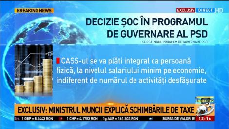 Vasilescu: Cei cu activități independente vor putea plăti doar pentru pilonul I sau III de pensii