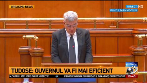 Mihai Tudose, în plenul Parlamentului: Avem nevoie de un Guvern aflat în stare de alertă