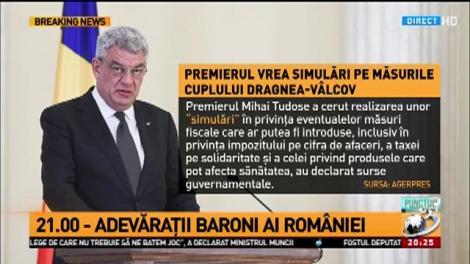 Surse: Premierul Tudose vrea simulări pe măsurile cuplului Dragnea-Vâlcov