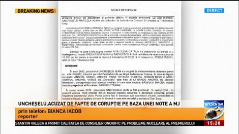 Procurorul Uncheşelu, acuzat de corupţie pe baza unei note a ministerului justiţiei